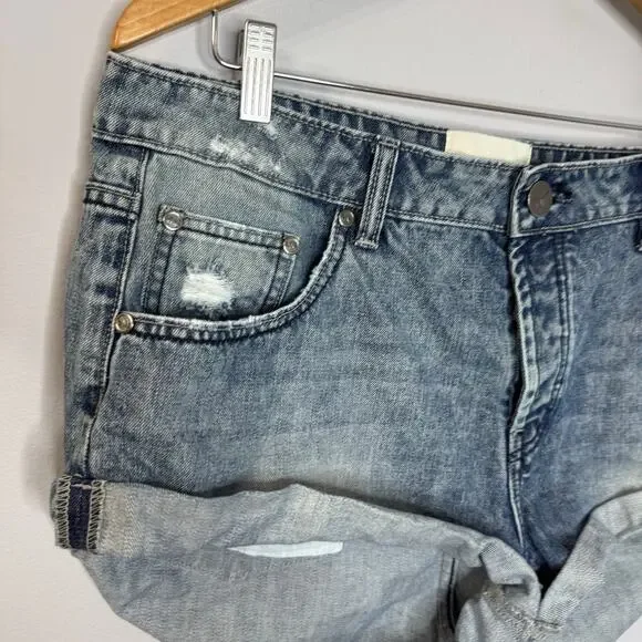 One Teaspoon Bandit Denim Shorts High Rise Distressed Women's 30 - Picture 4 of 10